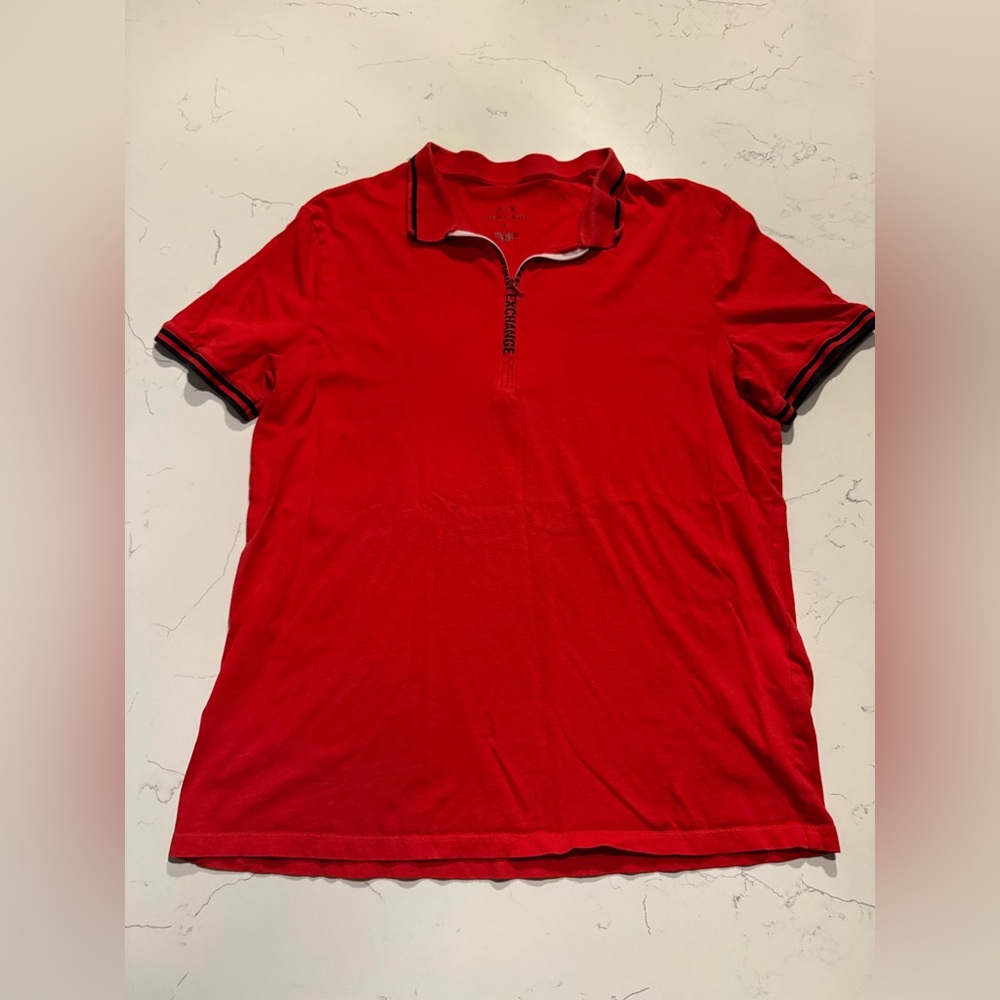 Armani Exchange Red Polo Vibrant Casual Shirt